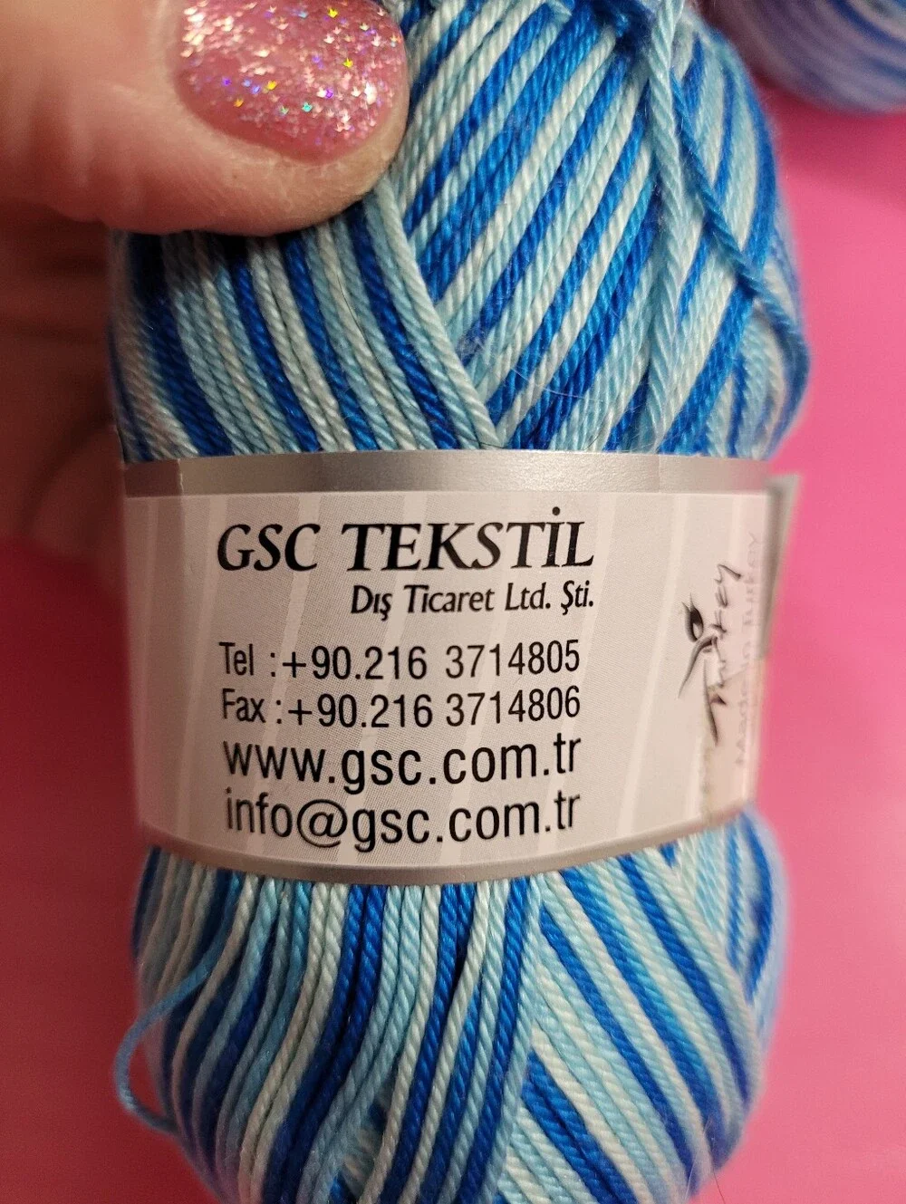 Ice Yarns Variegated Blue 100% Mercerized Cotton Yarn 4 Skeins (1543)